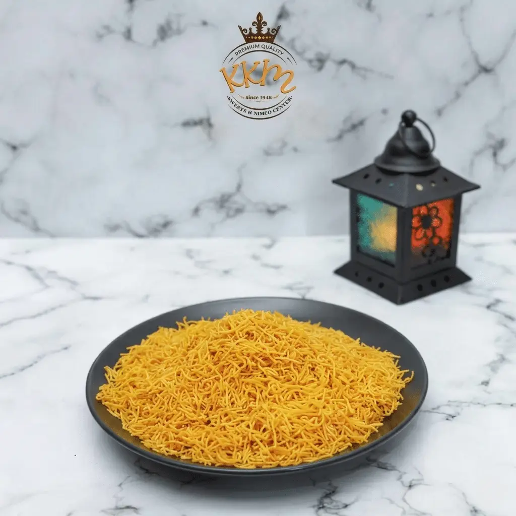 Thin crispy barek sev besan snack Pakistan