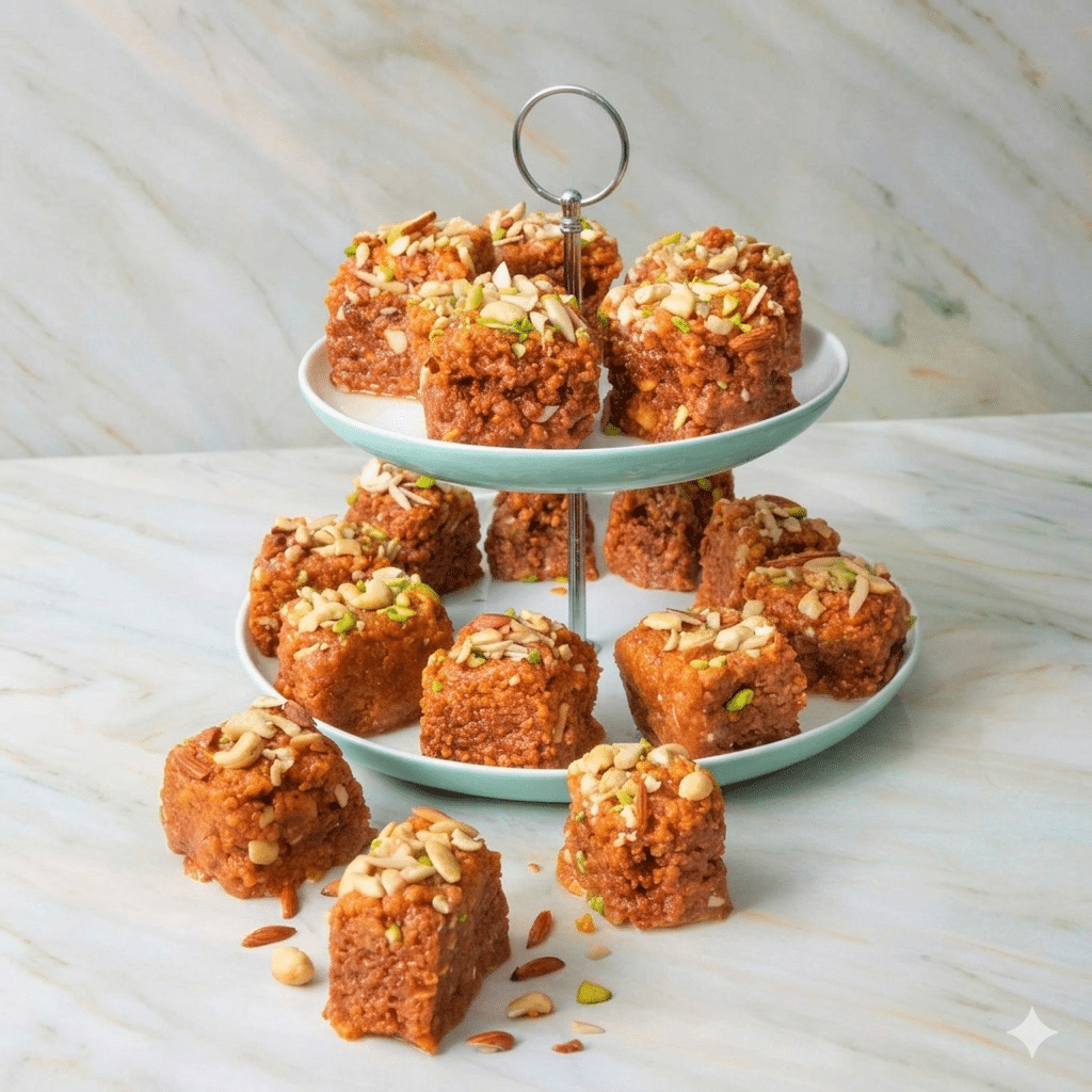 Rich dark habshi halwa traditional Pakistani sweet