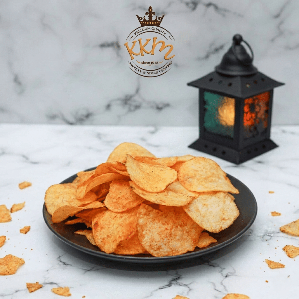 Crispy plain masala chips spiced snack Pakistan